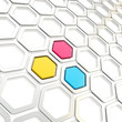Glossy hexagon segments as abstract background