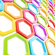 Glossy hexagon segments as abstract background