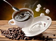 Falling  cup coffee