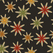 Retro Seamless Flower Background Dark