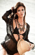 Beautiful brunette posing . Art photo.