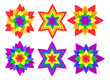 Rainbow kaleidoscope flowers