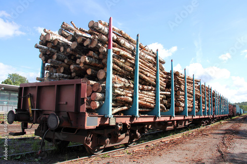 Photo: Transporting Wood on a Train Transporting Wood on a Train