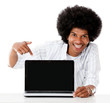 Man pointing at a laptop