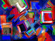 original hand draw abstract digital painting composition