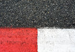 Texture of race asphalt and curb on Grand Prix circuit