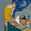Vector: original doodle artistic halloween card original doodle artistic halloween card
