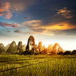 Sunset in the countryside landscape