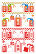 Vector: 2013年巳年年賀状用イラスト素材(蛇福袋)赤一色カラフル2点セット 2013年巳年年賀状用イラスト素材(蛇福袋)赤一色カラフル2点セット