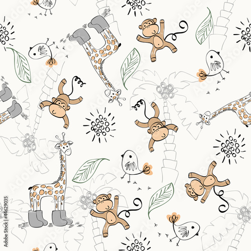 Vector: Cute babies doodle seamless pattern. Pastel background. Cute babies doodle seamless pattern. Pastel background.