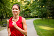 Young woman jogging in park