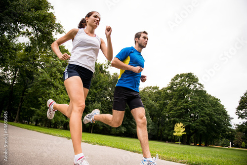 Photo: Jogging together - sport young couple Jogging together - sport young couple