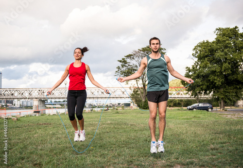 Photo: Workout with skipping rope Workout with skipping rope