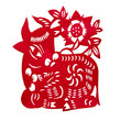Zodiac Chinese Paper-cutting (ox)