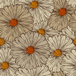 Vector Seamless Pattern with Abstract Flowers