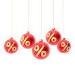 Illustration: Weihnachtsbaumkugeln mit Prozent-Zeichen Weihnachtsbaumkugeln mit Prozent-Zeichen