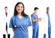 Nurse in front of her medical team