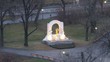 Gilded monument to Johann Strauss - to son stands in Stadtpark
