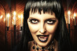 brunette woman witch, Gothic make-up