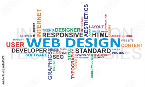 Vector: Word cloud - web design Word cloud - web design