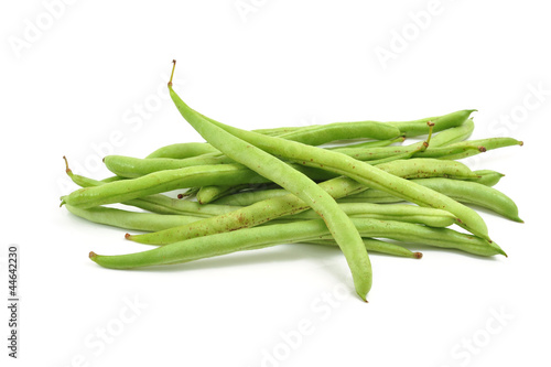 Photo: Green beans isolated on white Green beans isolated on white