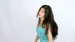 Beautiful girl dancing happy