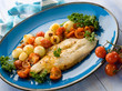 cod with onions and tomatoes sauce