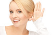 happy woman listening gossip
