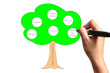 Business Male Hand drawing tree of good governance