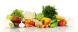 Many fresh vegetables isolated on white