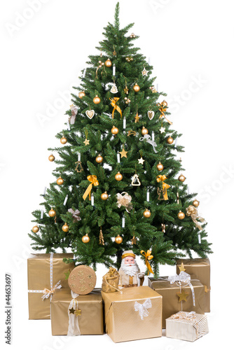 Photo: gold geschmückter weihnachtsbaum gold geschmückter weihnachtsbaum