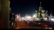 Tanks motorcade ride by quay of Moscow Kremlin