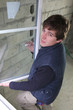 Worker installing new windows