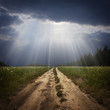 Rural road and the god ray