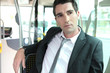 Businessman on public transport