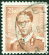 stamp printed in Belgium shows image of a leader man
