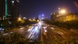 Cars go on night high-speed road