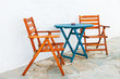 Colorful table and chairs arrangement