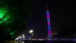 Cars go along embankment of Pearl river at night