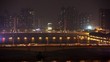 Jiangwan bridge and Haiyin Bridge stand against city landscape
