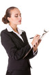 Serious auditor with document