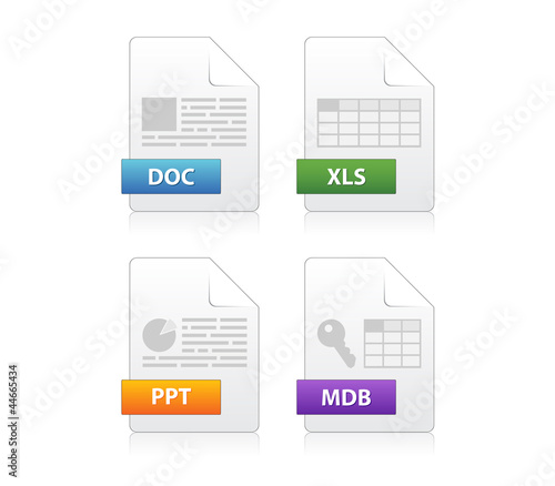 Vector: Icons for file extensions Icons for file extensions