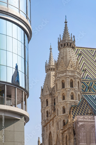 Photo: St Stephens Cathedral and Haas Haus Vienna St Stephens Cathedral and Haas Haus Vienna