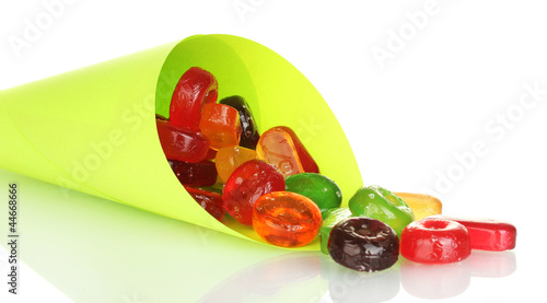 Photo: Tasty colorful candies in bright bag Tasty colorful candies in bright bag