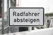 no cycling Radfahren verboten