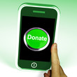 Donate Button On Mobile Shows Charity And Fundraising