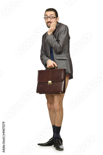 Photo: Half naked businessman on white Half naked businessman on white