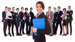 Photo: young business woman leading a team young business woman leading a team