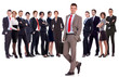 Business leader  with briefcase in his hand
