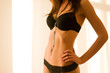 Beautiful and sexy woman wearing black lingerie